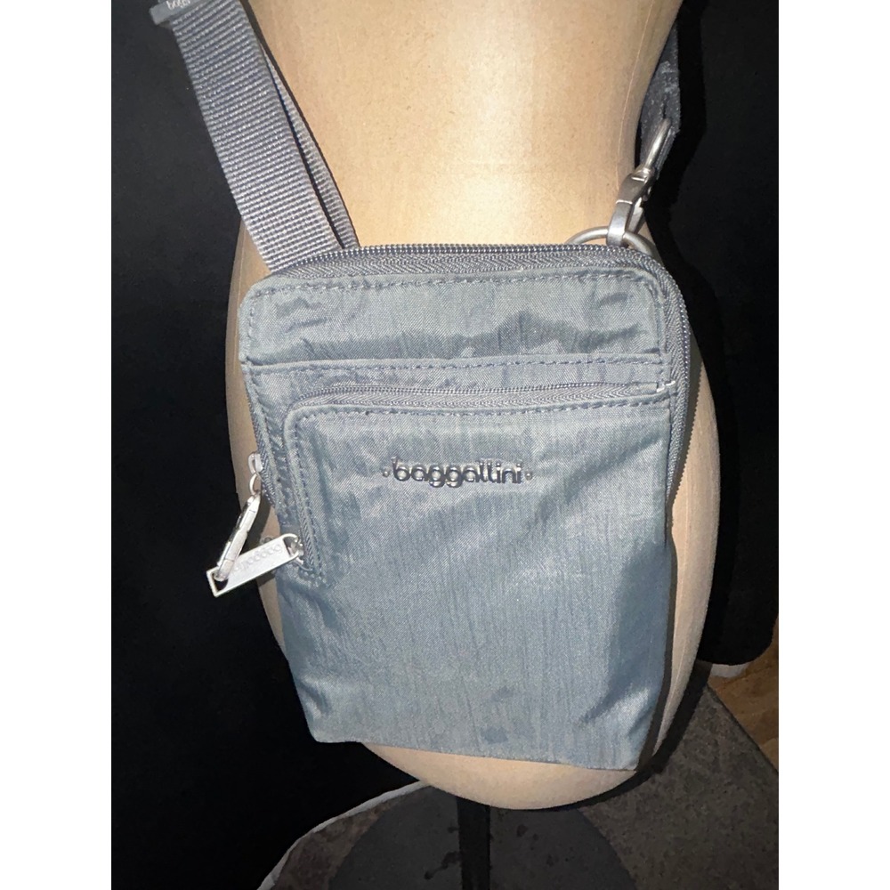 Baggallini Bryant Pouch Crossbody Bag RFID Charcoal Grey Nylon Travel Purse